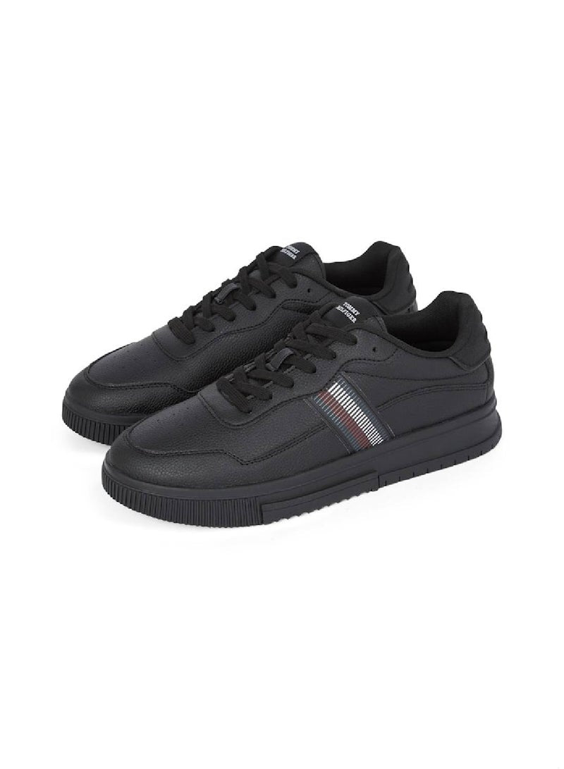 Signature Tape Textured Leather Sneakers