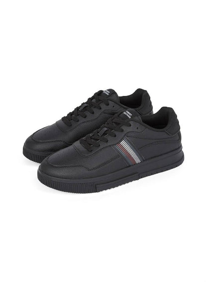 Signature Tape Textured Leather Sneakers
