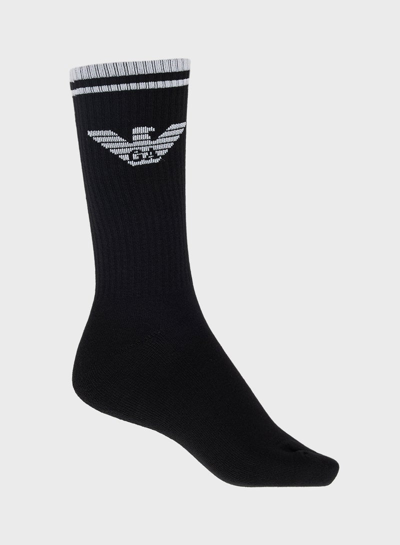 3 Pack Of Logo Crew Socks