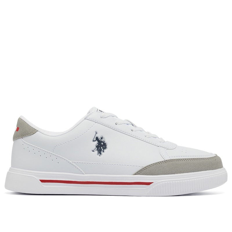 Men's White Low-Top Sneakers - Lightweight Lace-Up Design, Comfortable for Everyday Outfits