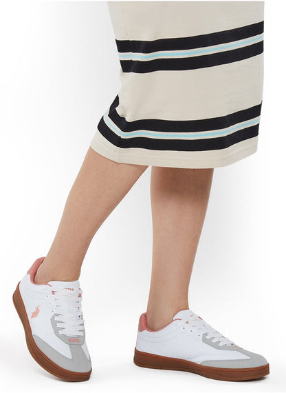 Women's White Low-Top Sneakers - Lightweight Timeless Lace-Up Style, Ideal for Casual Outings