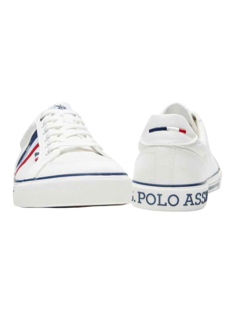 Men's White Low-Top Sneakers - Lightweight with White Sole, for Comfortable Casual Look