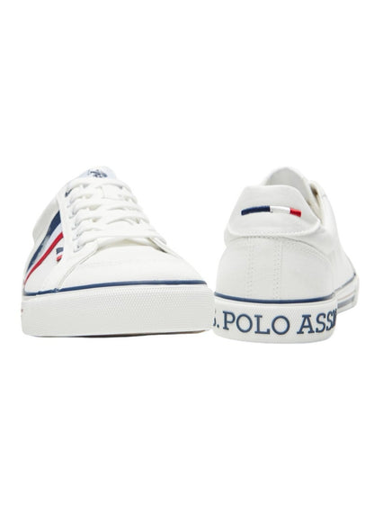 Men's White Low-Top Sneakers - Lightweight with White Sole, for Comfortable Casual Look