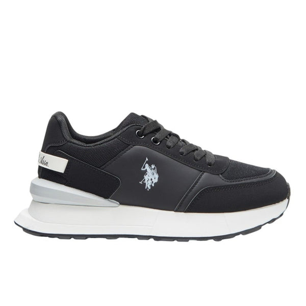 Women's Black Low-Top Sneakers - Lightweight with White Sole, Comfortable Casual Shoes