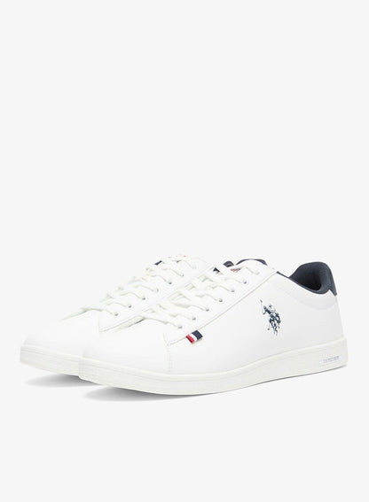 Men's White Low-Top Sneakers - Lightweight Shoes Lace-Up Style, Comfortable Casual Footwear