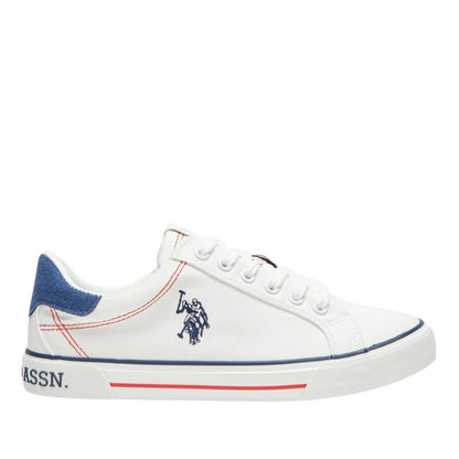 Women's White Casual Canvas Lace-Up Sneakers, Lightweight Shoes for Everyday Wear