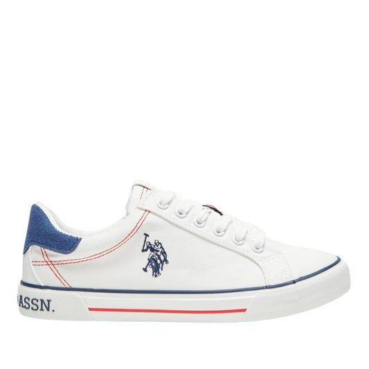 Women's White Casual Canvas Lace-Up Sneakers, Lightweight Shoes for Everyday Wear