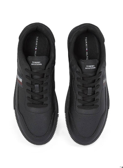Signature Tape Textured Leather Sneakers