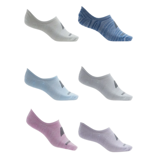 6 Pack Womens Non Terry No Show  Socks