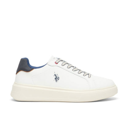 Men's White Low-Top Casual Sneakers – Trendy Design with Superior Comfort and Traction