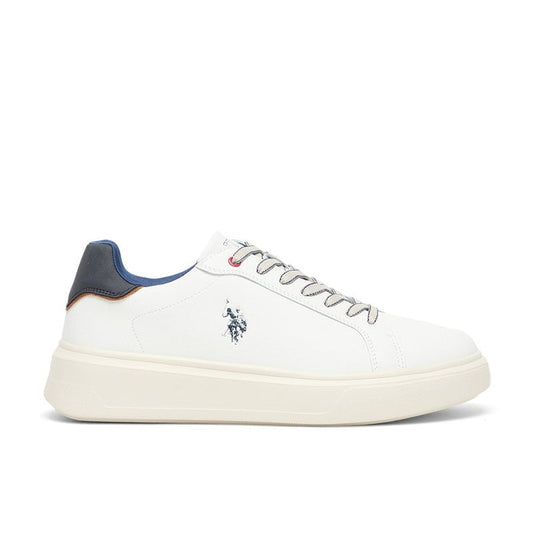 Men's White Low-Top Casual Sneakers – Trendy Design with Superior Comfort and Traction
