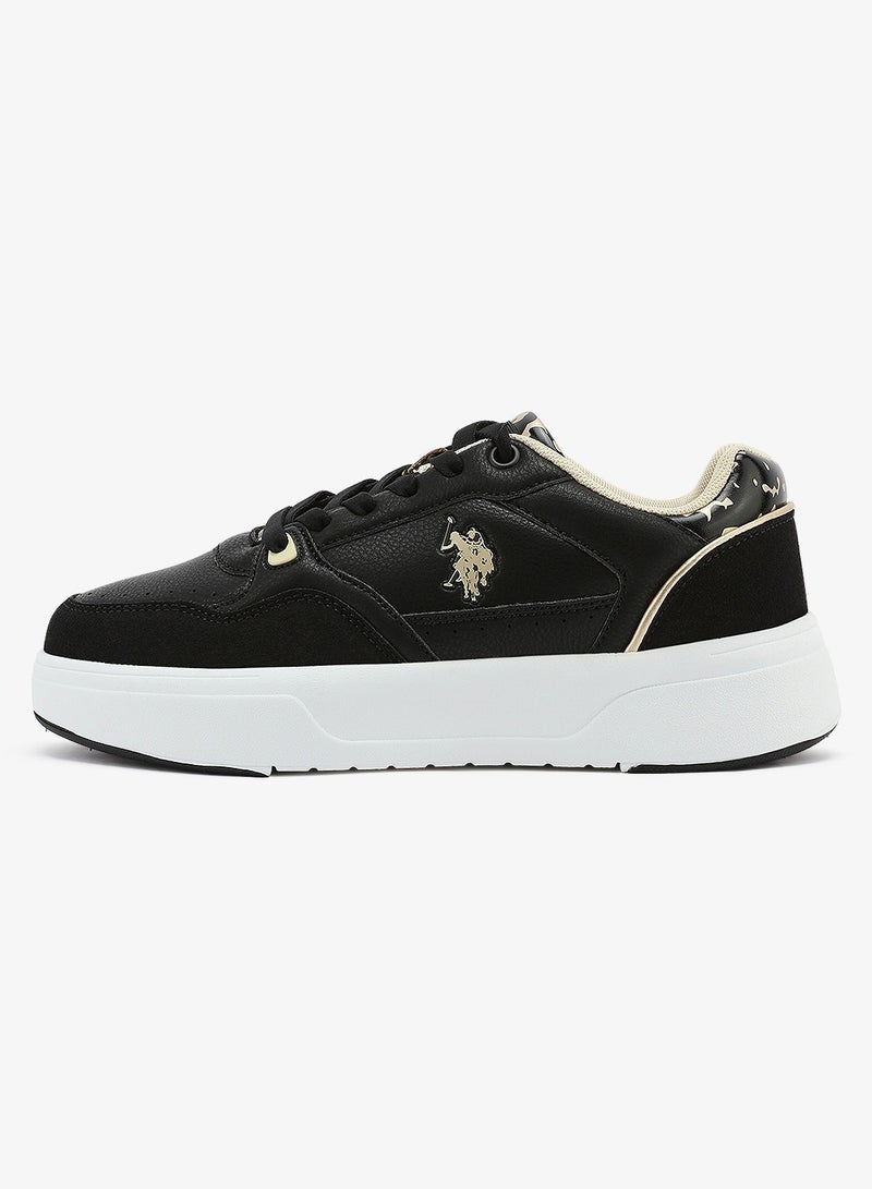 Women's Black Sneakers - Bold Rugged Style Shoes with Durable Sole for Outdoor Wear