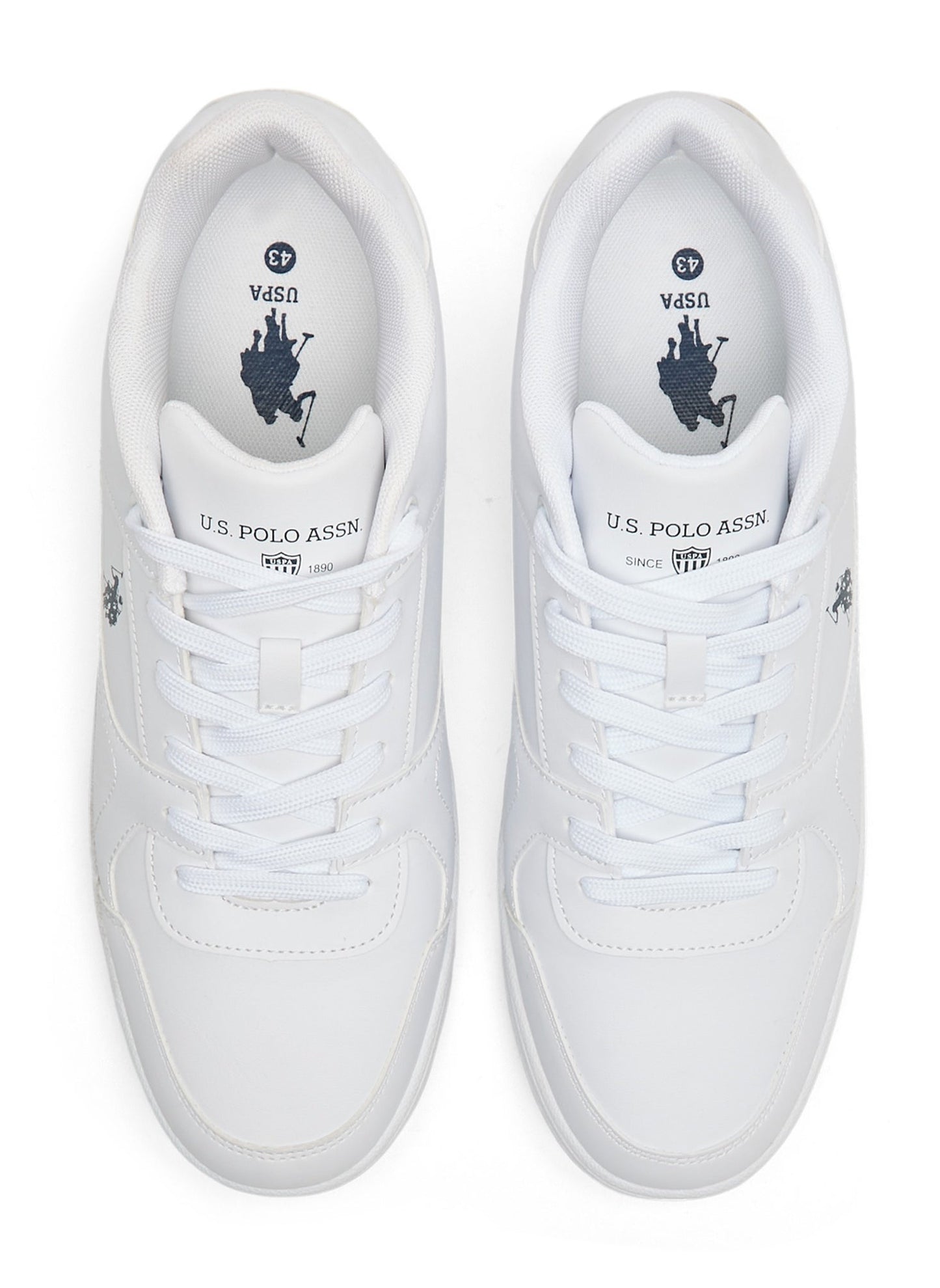 Men's Classic White Sneakers - All-White Low-Top Design, Comfortable Casual Shoes for Everyday Wear