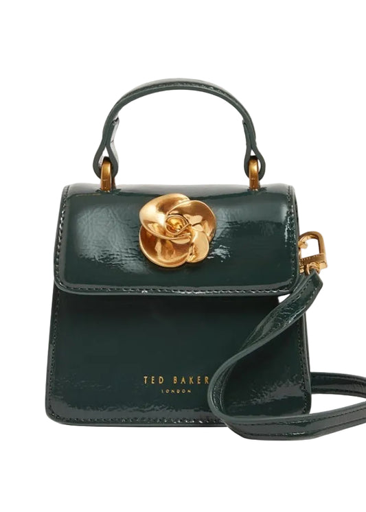 Rose Detail Square Mini Top Handle Bag