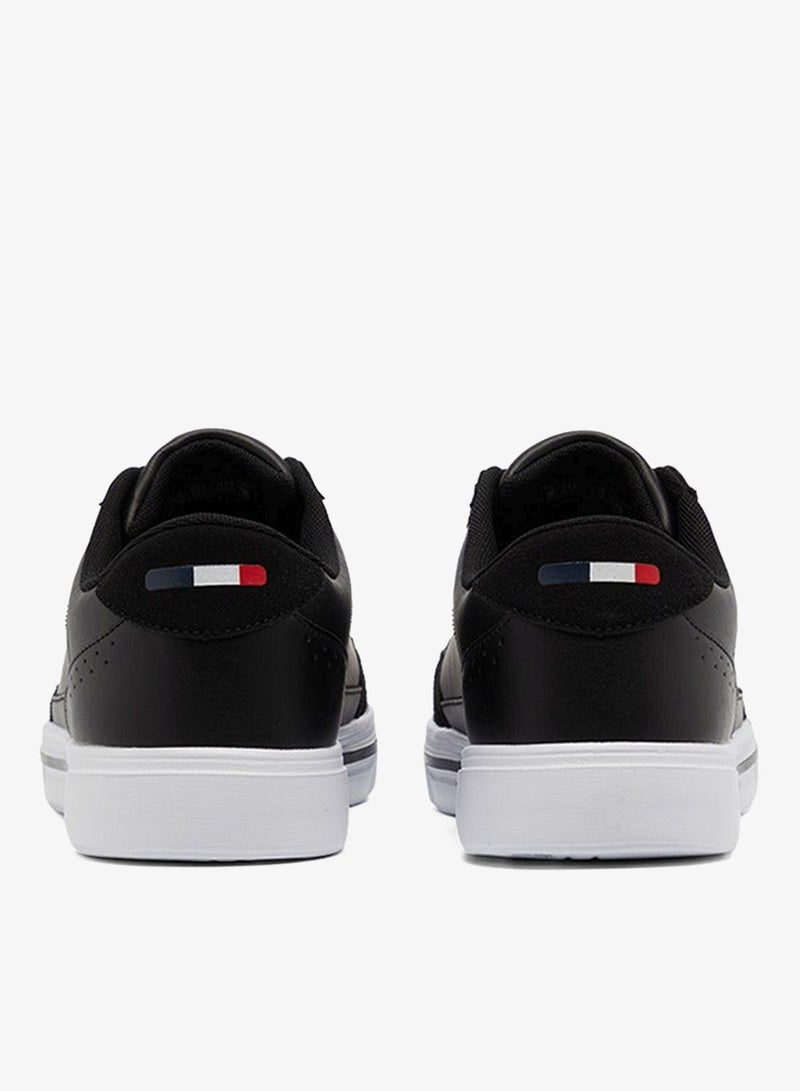 Men's Black Low-Top Sneakers - Lightweight Shoes Lace-Up Design, Comfortable for Everyday Outfits