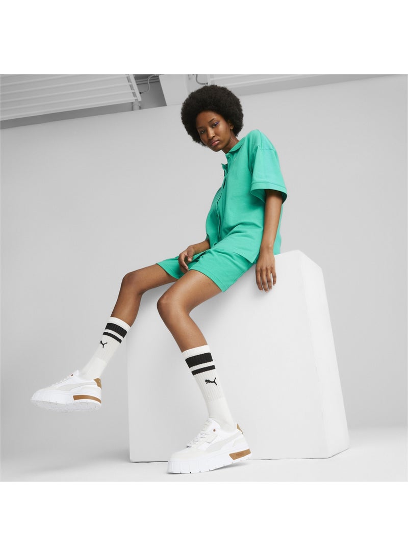 Mayze Stack Luxe Womens White Sneakers