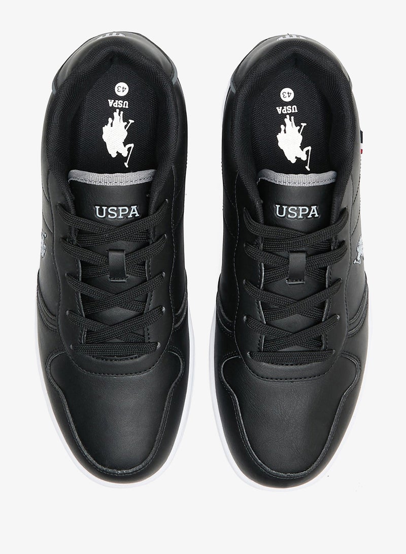 Men's Black Low-Top Sneakers - Lightweight Shoes With White Sole , Comfortable Casual Shoes