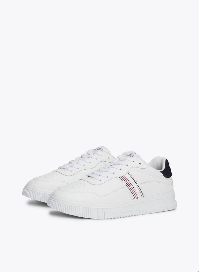 Signature Tape Textured Leather Sneakers