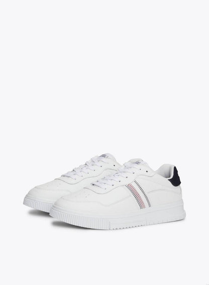 Signature Tape Textured Leather Sneakers