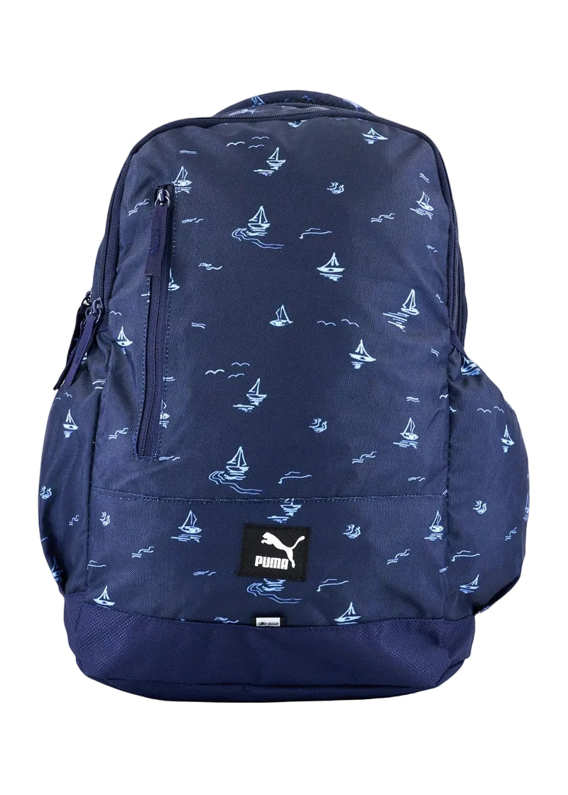 Men Allover Print Backpack, Navy