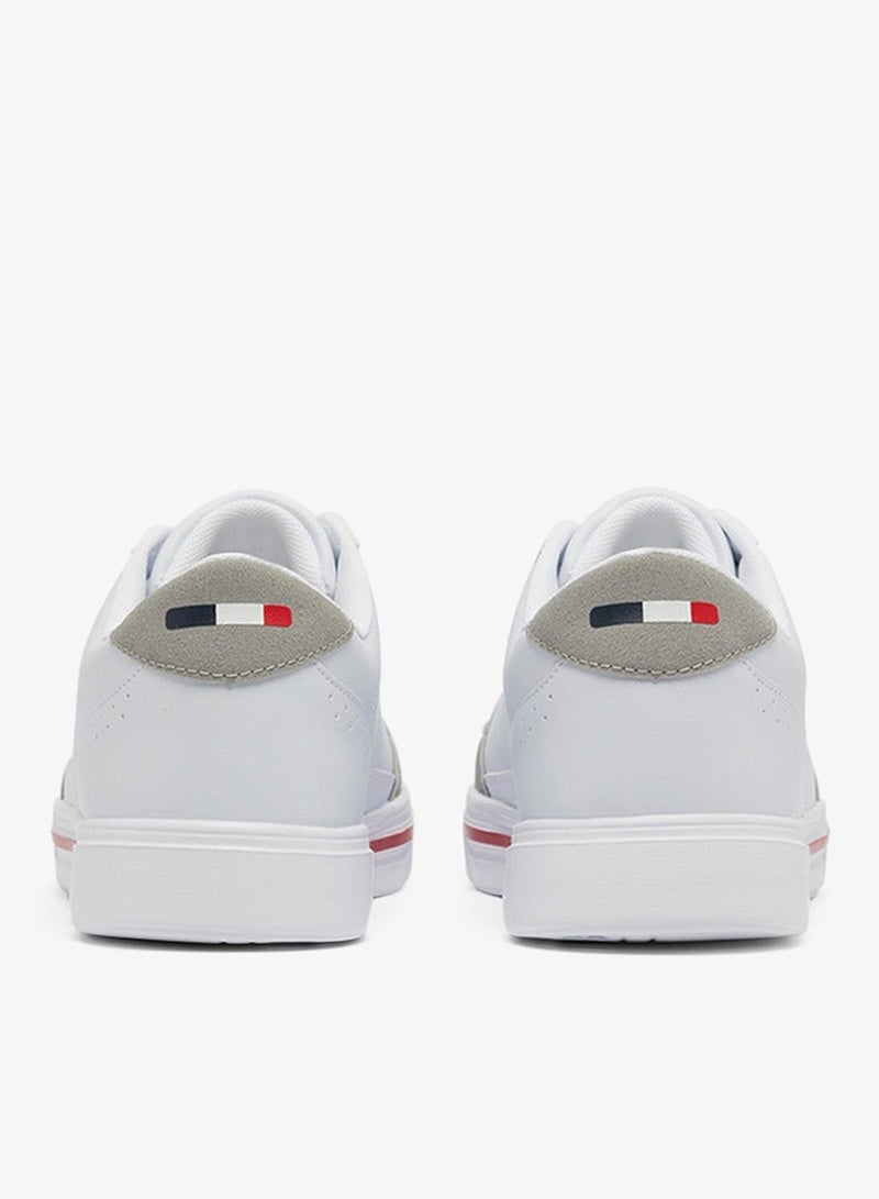 Men's White Low-Top Sneakers - Lightweight Shoes Lace-Up Design, Comfortable for Everyday Outfits