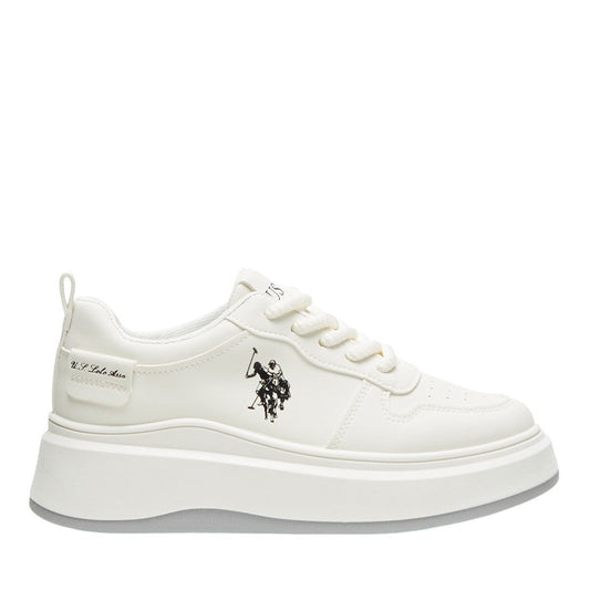 Women's White Sneakers - Bold Rugged Style with Durable Sole for Outdoor Wear