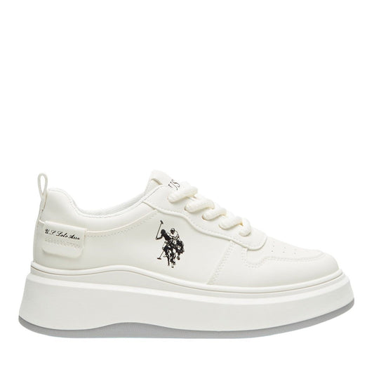 Women's White Sneakers - Bold Rugged Style with Durable Sole for Outdoor Wear
