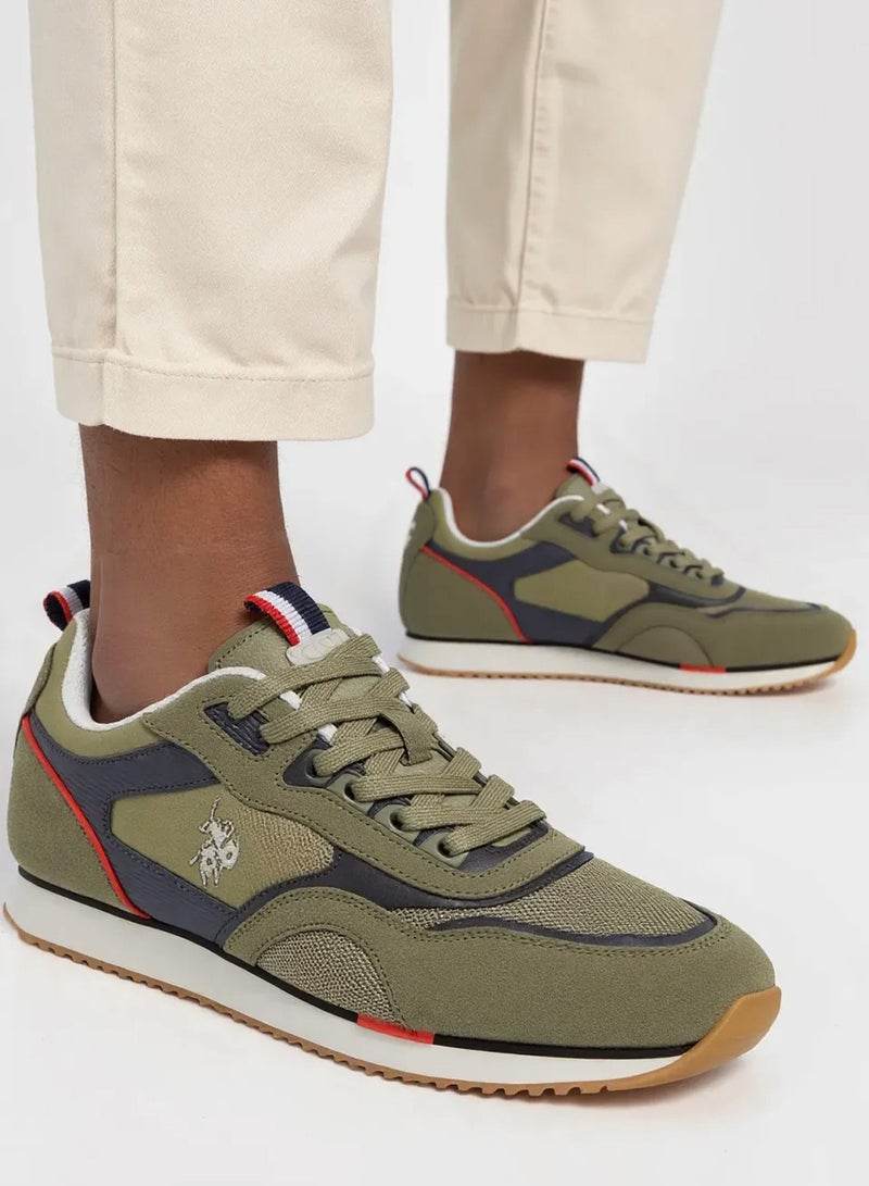 Men's Khaki Low-Top Sneakers - Lightweight Timeless Lace-Up Style