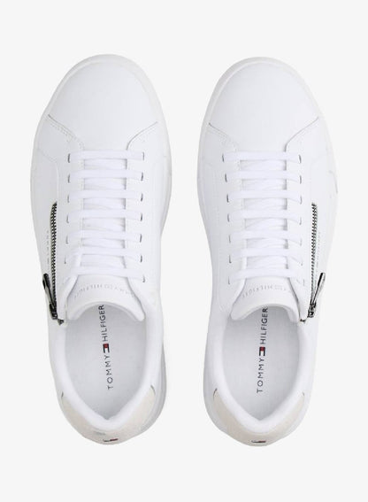 Zip-Up Court Trainers With Leather
