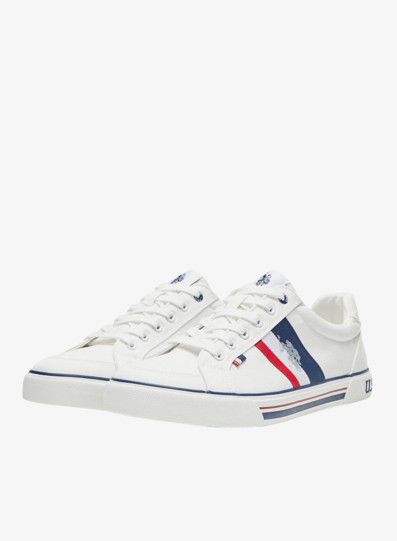 Men's White Low-Top Sneakers - Lightweight Shoes with White Sole, for Comfortable Casual Look