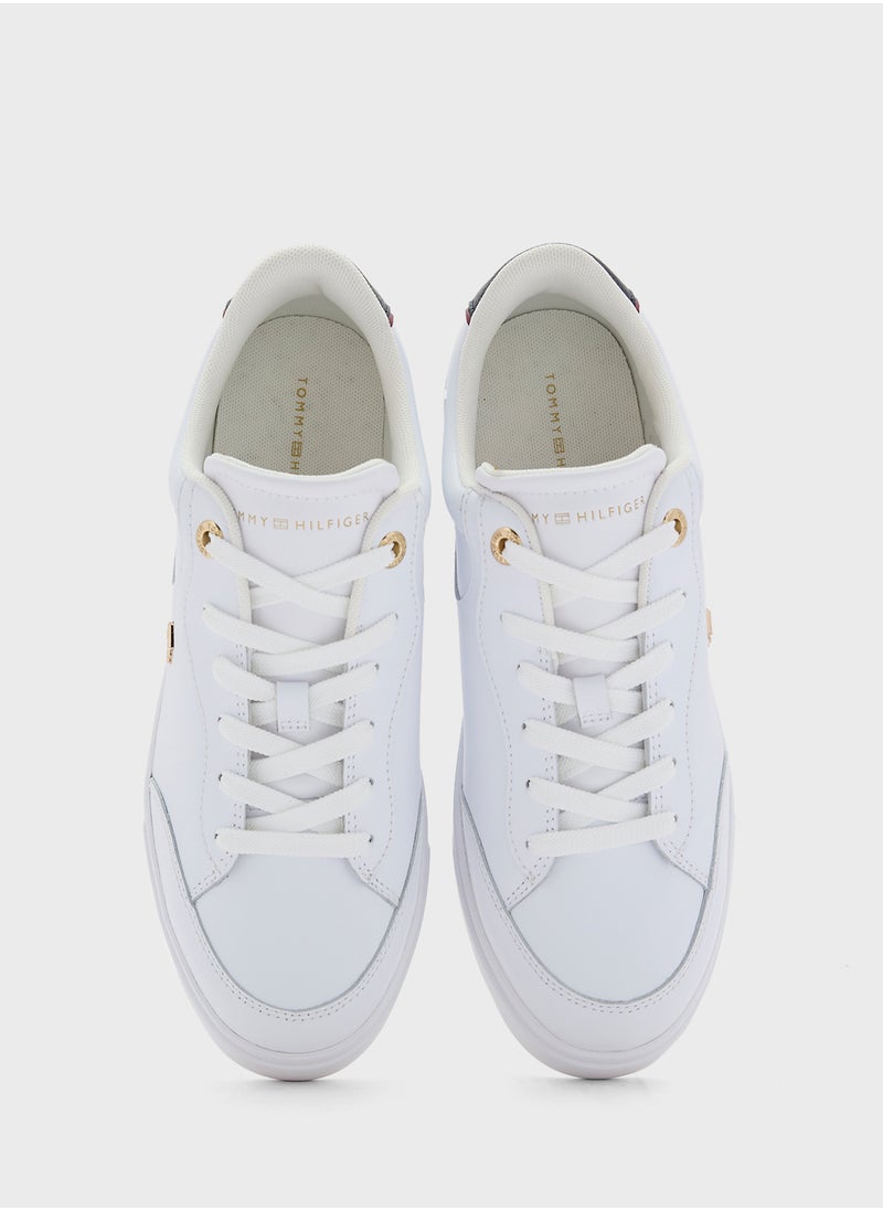 Logo Detail Lace Up Low Top Sneakers