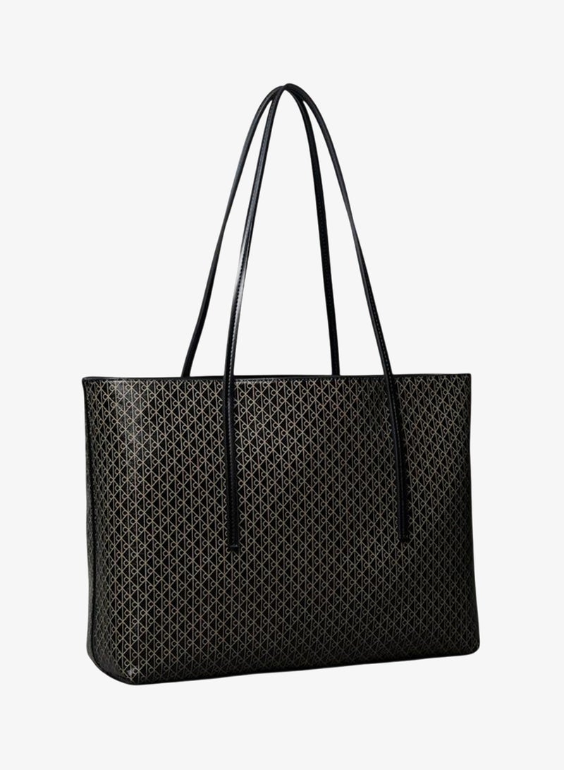 Coated Emblem Logo Tote Bag with Pouch