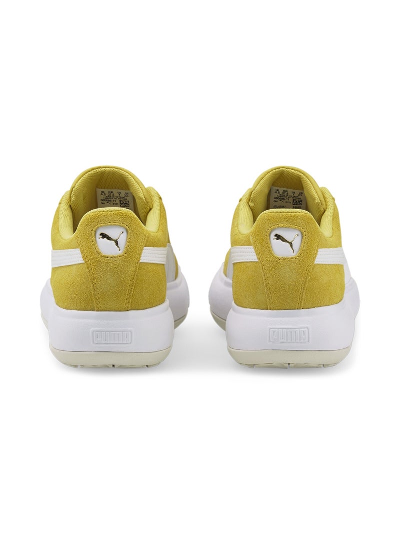 Suede Mayu Womens Yellow Platform Sneakers