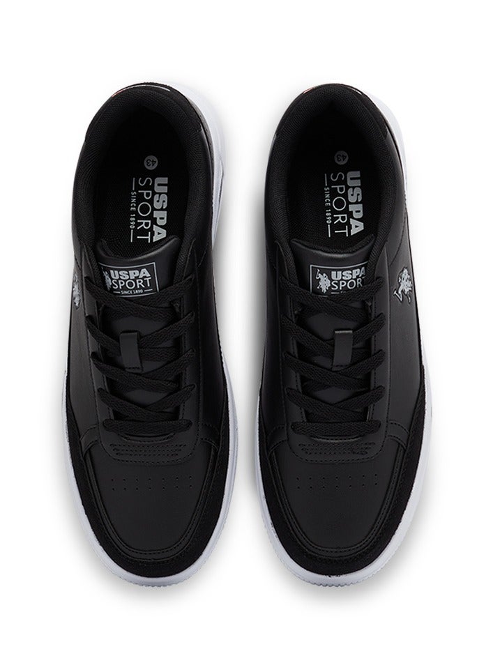 Men's Black Low-Top Sneakers - Lightweight Lace-Up Design, Comfortable for Everyday Outfits
