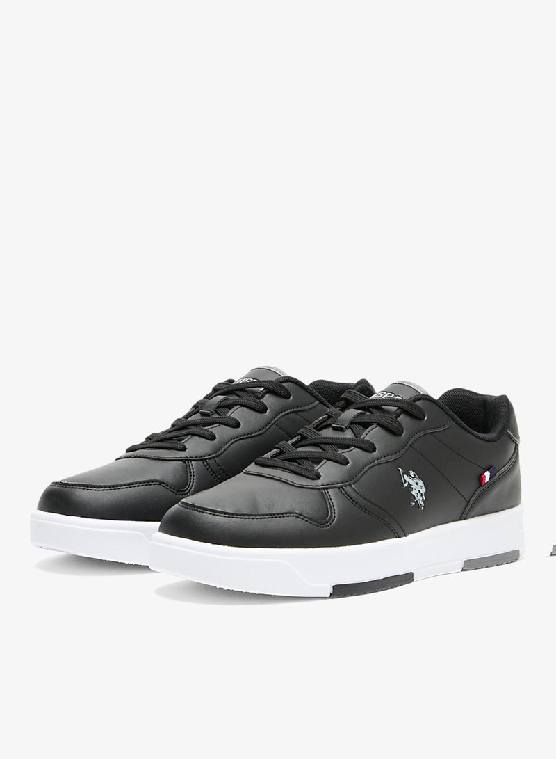 Men's Black Low-Top Sneakers - Lightweight Shoes With White Sole , Comfortable Casual Shoes
