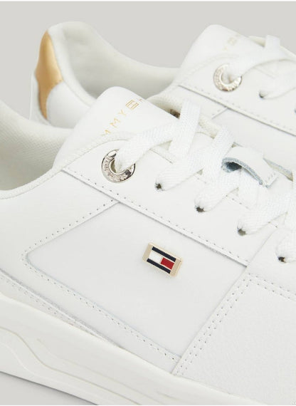 Women's Essential Metallic Detail Basketball Trainers -  Leather mix upper, Beige