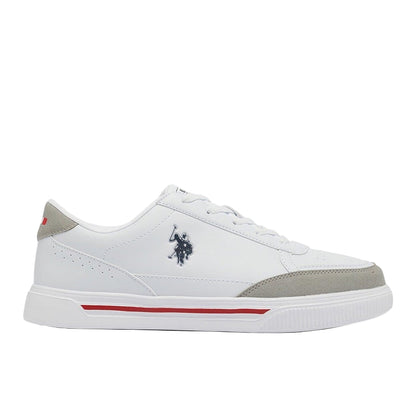 Men's White Low-Top Sneakers - Lightweight Shoes Lace-Up Design, Comfortable for Everyday Outfits