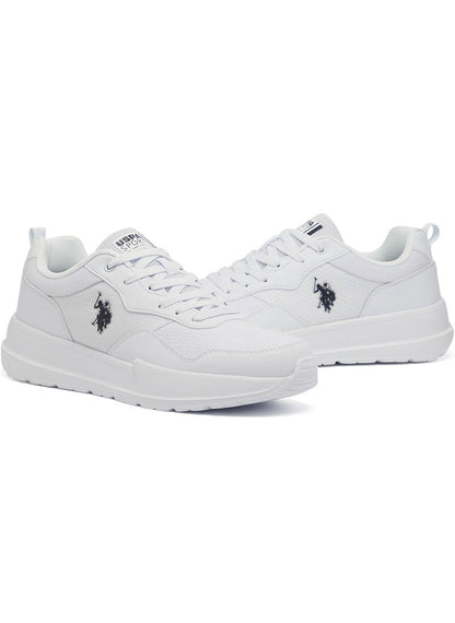 Men's White Low-Top Sneakers - Lightweight Lace-Up Design, Comfortable for Everyday Outfits