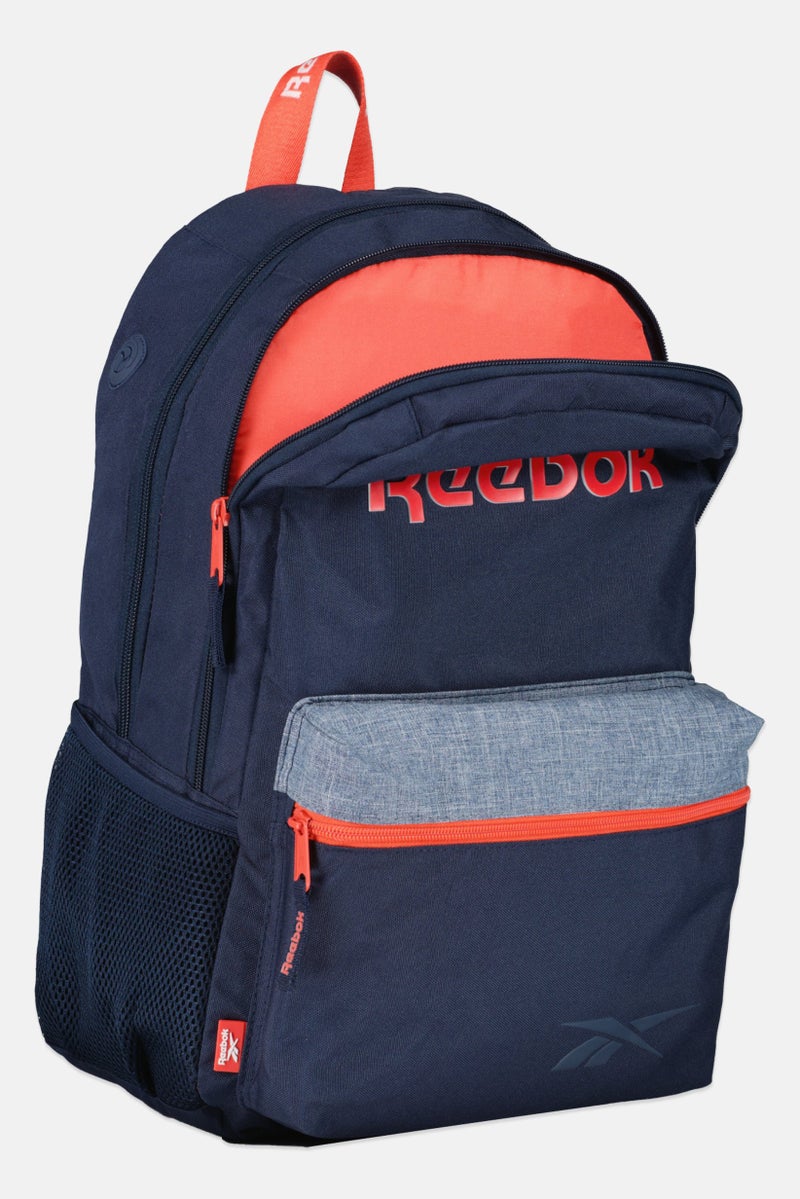 Men Brand Logo Backpack, Navy