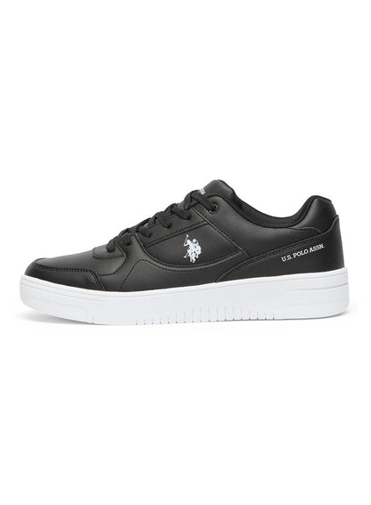 Men's Black Low-Top Sneakers - Sleek Style with Lace-Up Design and Comfort Cushioned Sole for Everyday Wear