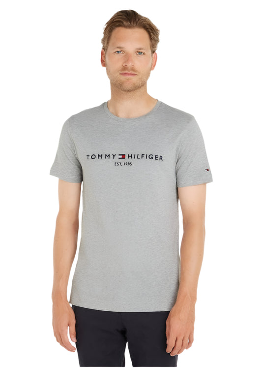 Men's Tommy Hilfiger Logo Regular Fit T-Shirt - Cotton, Gray