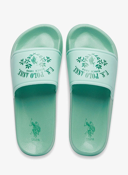 Women's Green Signature Slides Shoes - Effortless Style Meets Ultimate Relaxation!