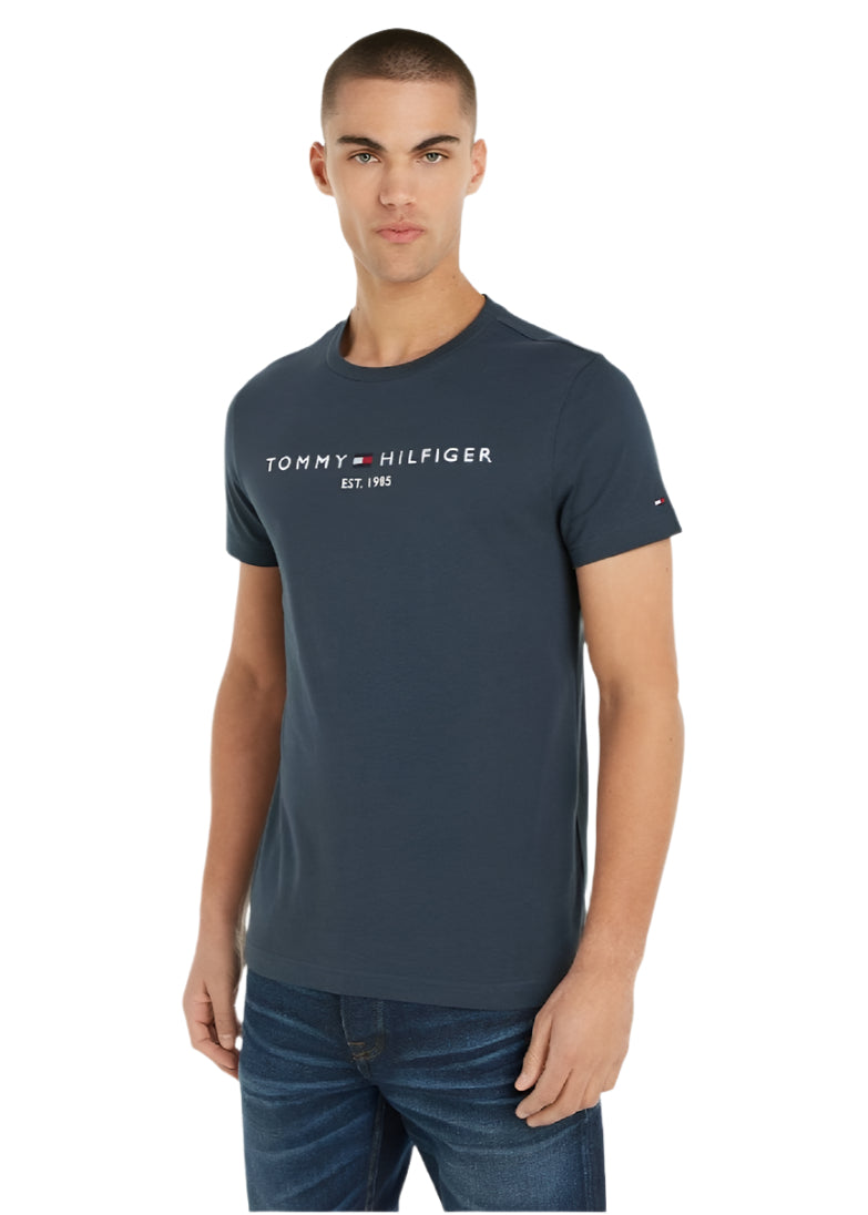 Men's Logo Embroidery Slim Fit T-Shirt -  Pure cotton, Grey