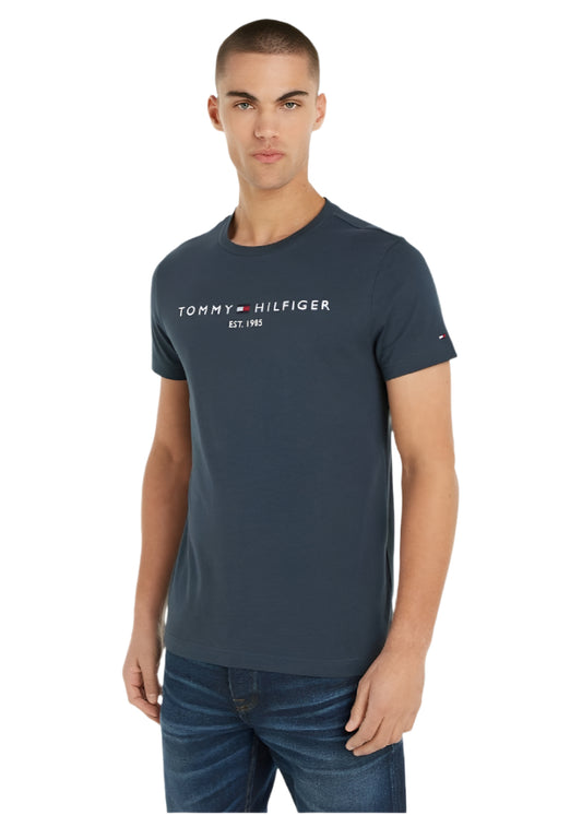 Men's Logo Embroidery Slim Fit T-Shirt -  Pure cotton, Grey