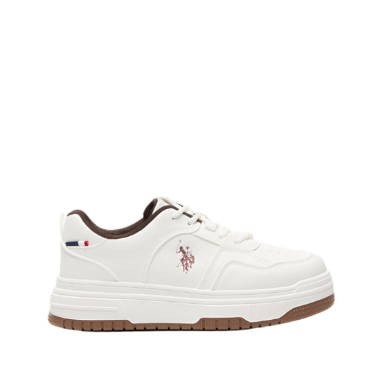 Women's White Low-Top Sneakers - Classic Lace-Up Design, Comfortable Shoes for Everyday Wear