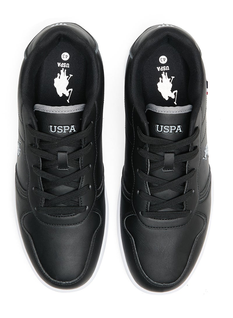 Men's Black Low-Top Sneakers - Lightweight With White Sole , Comfortable Casual Shoes