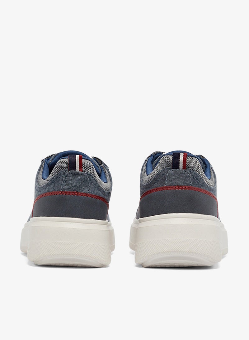 Men's Blue Low-Top Sneakers - Lightweight Shoes & Trendy Design Shoes for Everyday Wear