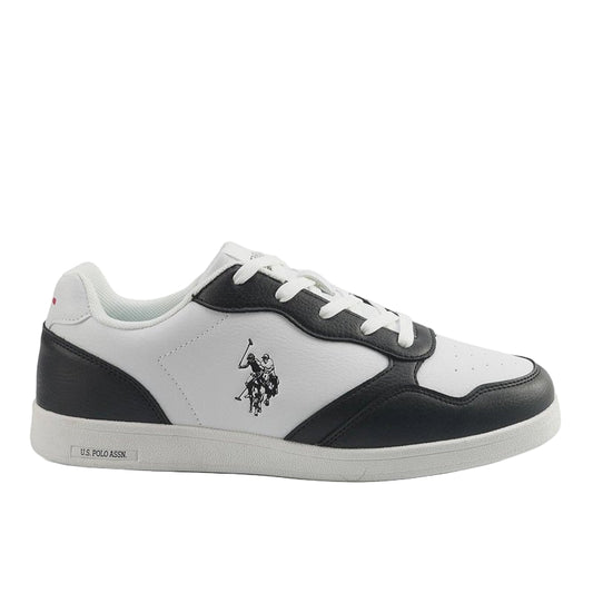 Men's White and Black Sneakers, Stylish Contrast Design Shoes for Sporty Everyday Looks