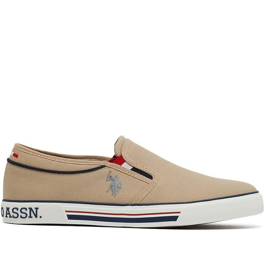 Men's Beige Low-Top Sneakers - Lightweight Slip-On Design