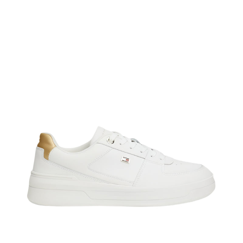 Women's Essential Metallic Detail Basketball Trainers -  Leather mix upper, Beige
